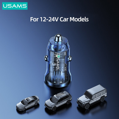 Автомобильное зарядное устройство USAMS CC162 Dual USB Black