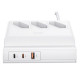 СЗУ USAMS US-CC160 P1 65W Super Fast Charging 3 Outlets+2Type-C+1USB Ports White