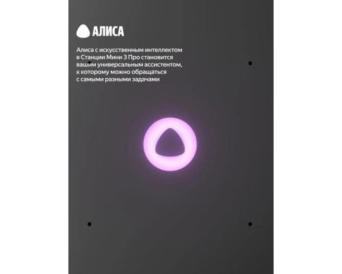 Умная колонка Яндекс Станция Мини 3 Про с Алисой, Zigbee™, 18 Вт, Чёрный