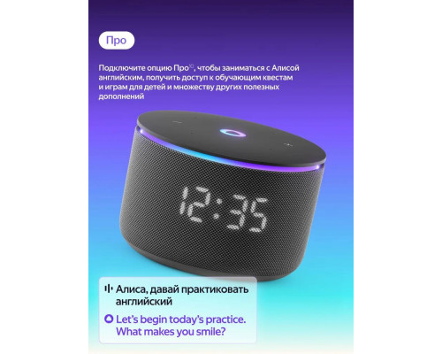 Умная колонка Яндекс Станция Мини 3 Про с Алисой, Zigbee™, 18 Вт, Чёрный