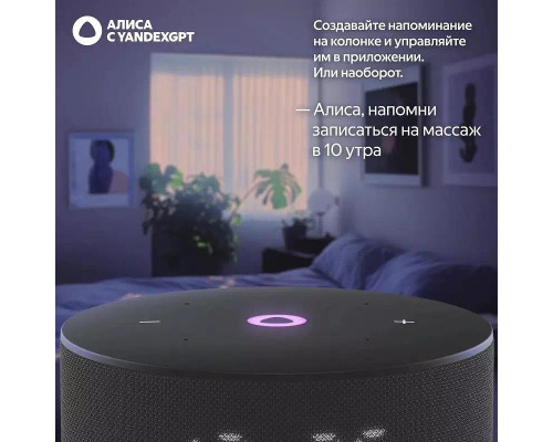 Умная колонка Яндекс Станция Мини 3 с часами ( Чёрный )