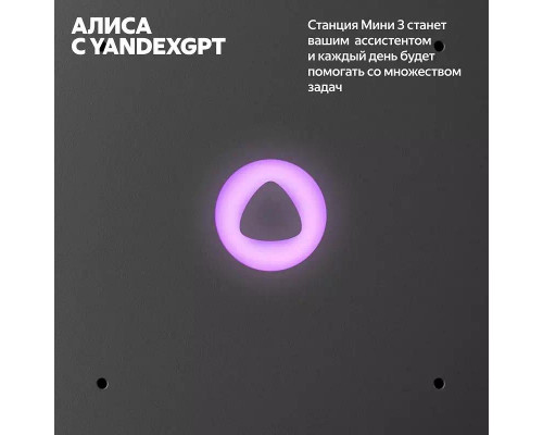 Умная колонка Яндекс Станция Мини 3 с часами ( Чёрный )