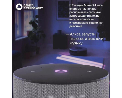 Умная колонка Яндекс Станция Мини 3 с часами ( Серый )